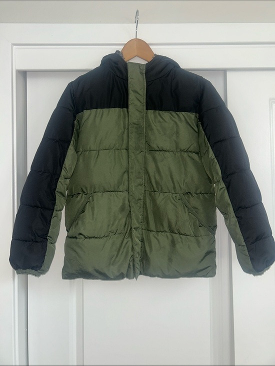 wonder nation Other - wonder nation Olive & Black Two-Tone Puffer Jacket